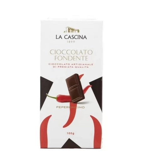 Tableta Artizanala de Ciocolata Neagra cu Peperoncino La Cascina 100G 0